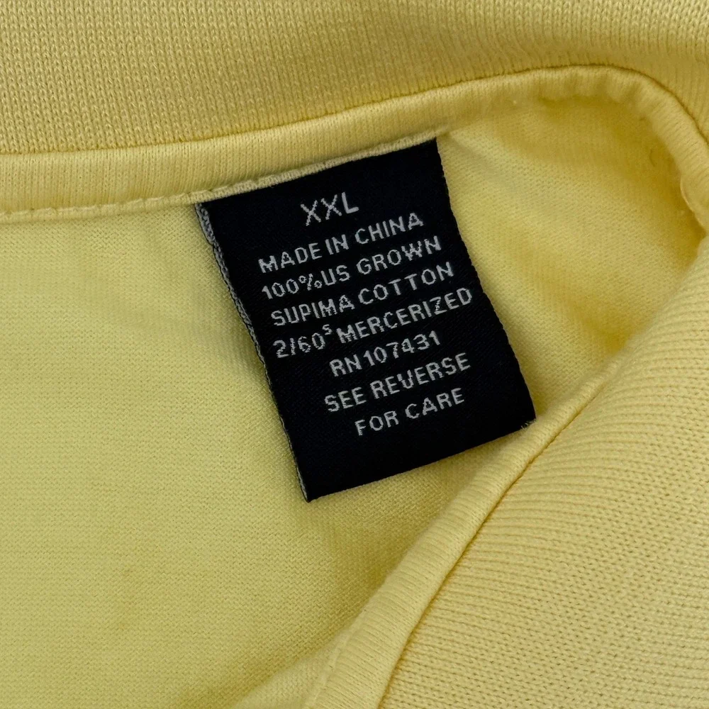Perlis New Orleans Crawfish Polo Shirt Mens XXL Yellow Supima Mercerized Cotton - Picture 5 of 14